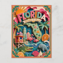 PopCut États Floride Art en Papier 3D Coloré