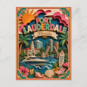 Carte Postale PopCut États Fort Lauderdale Floride Art Papier