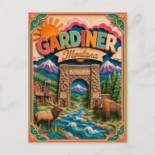 Carte Postale PopCut États Gardiner Montana Art en Papier