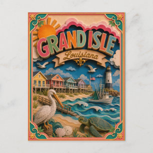Carte Postale PopCut États Grand Isle Louisiane Art Papier
