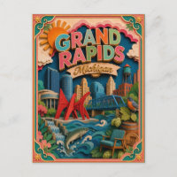 PopCut États Grand Rapids Michigan Art Papier