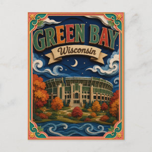Carte Postale PopCut États Green Bay Wisconsin Art Papier