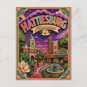 Carte Postale PopCut États Hattiesburg Mississippi Art Papier
