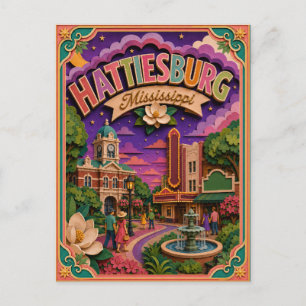 Carte Postale PopCut États Hattiesburg Mississippi Art Papier