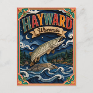 Carte Postale PopCut États Hayward Wisconsin Art Papier