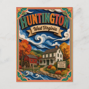 Carte Postale PopCut États Huntington Virginie Occidentale Art e