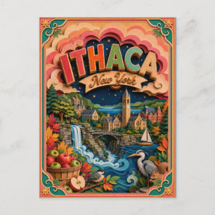 Carte Postale PopCut États Ithaca New York Art Papier