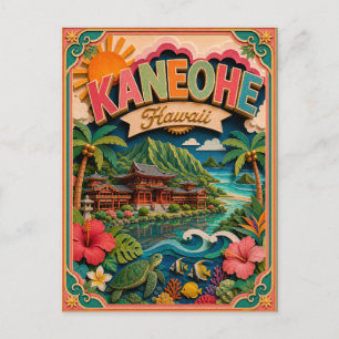 Carte Postale PopCut États Kaneohe Hawaii Art Papier