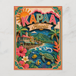 Carte Postale PopCut États Kapaa Hawaï Art en Papier