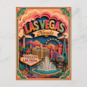 Carte Postale PopCut États Las Vegas Nevada Art en Papier