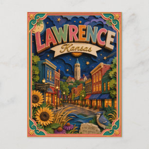 Carte Postale PopCut États Lawrence Kansas Art en Papier