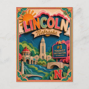 Carte Postale PopCut États Lincoln Nebraska Art Papier