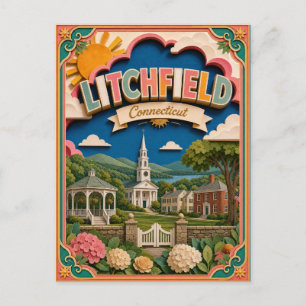 Carte Postale PopCut États Litchfield Connecticut Art Papier