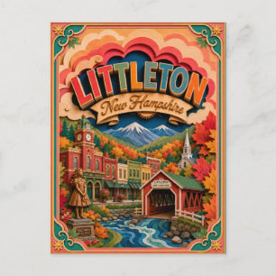 Carte Postale PopCut États Littleton New Hampshire Art Papier