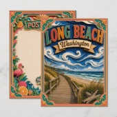 Carte Postale PopCut États Long Beach Washington Art Papier (Devant / Derrière)