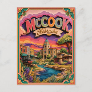 Carte Postale PopCut États McCook Nebraska Art en Papier