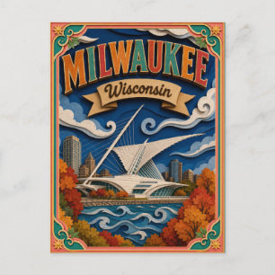 Carte Postale PopCut États Milwaukee Wisconsin Art en Papier