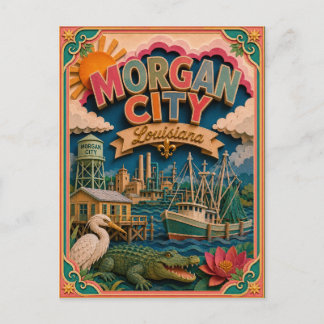 Carte Postale PopCut États Morgan City Louisiane Art Papier