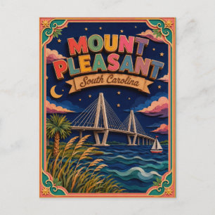 Carte Postale PopCut États Mount Pleasant Caroline du Sud Art