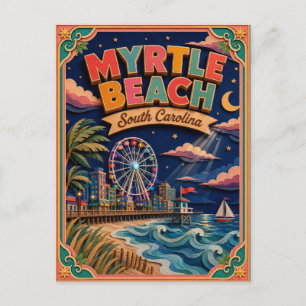 Carte Postale PopCut États Myrtle Beach Caroline du Sud Art
