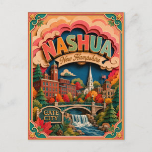 Carte Postale PopCut États Nashua New Hampshire Art Papier