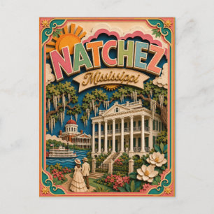 Carte Postale PopCut États Natchez Mississippi Art Papier