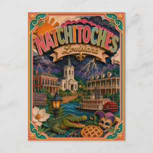 Carte Postale PopCut États Natchitoches Louisiane Art Papier