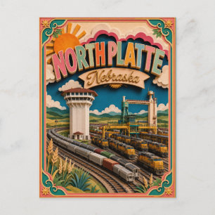 Carte Postale PopCut États North Platte Nebraska Art Papier