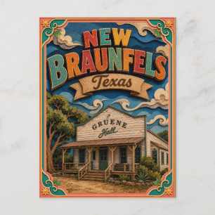 Carte Postale PopCut États Nouveau Braunfels Texas Art Papier
