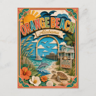 Carte Postale PopCut États Orange Beach Alabama Art Papier