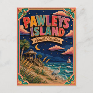 Carte Postale PopCut États Pawleys Island Caroline du Sud Art