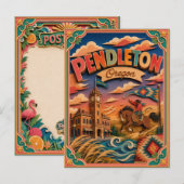 Carte Postale PopCut États Pendleton Oregon Art Papier (Devant / Derrière)