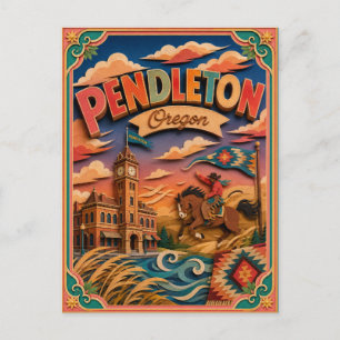 Carte Postale PopCut États Pendleton Oregon Art Papier