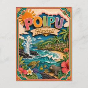 Carte Postale PopCut États Poipu Hawaii Art en Papier