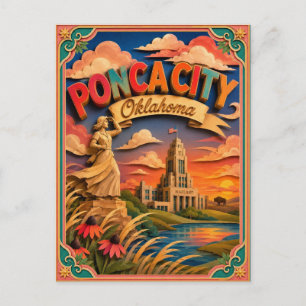 Carte Postale PopCut États Ponca City Oklahoma Art Papier