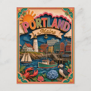 Carte Postale PopCut États Portland Maine Art Papier