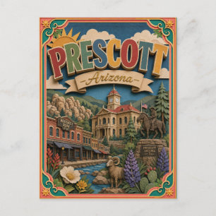 Carte Postale PopCut États Prescott Arizona Art Papier