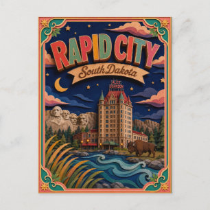 Carte Postale PopCut États Rapid City South Dakota Art Papier