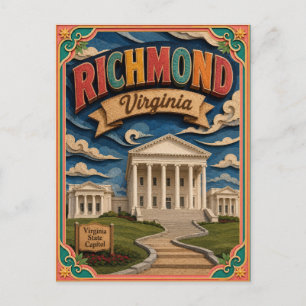 Carte Postale PopCut États Richmond Virginie Art en Papier