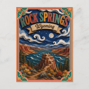 Carte Postale PopCut États Rock Springs Wyoming Art Papier
