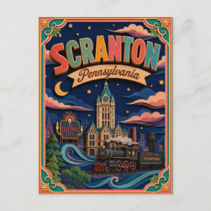 Carte Postale PopCut États Scranton Pennsylvanie Art Papier