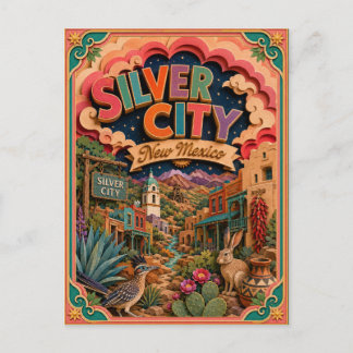 Carte Postale PopCut États Silver City Nouveau-Mexique Art Papie