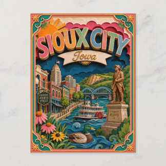 Carte Postale PopCut États Sioux City Iowa Art Papier