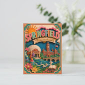 Carte Postale PopCut États Springfield Massachusetts Art en Papi (Debout devant)