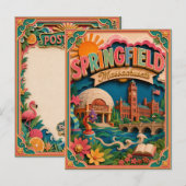 Carte Postale PopCut États Springfield Massachusetts Art en Papi (Devant / Derrière)