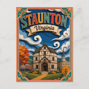Carte Postale PopCut États Staunton Virginie Art Papier