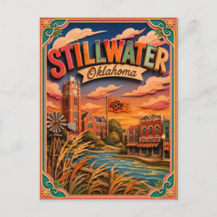 Carte Postale PopCut États Stillwater Oklahoma Art Papier