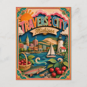 Carte Postale PopCut États Traverse City Michigan Art Papier