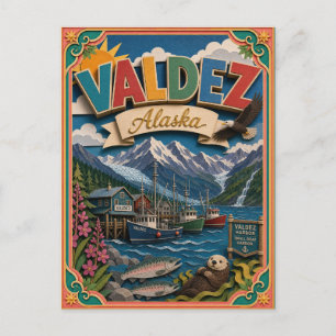 Carte Postale PopCut États Valdez Alaska Art en Papier
