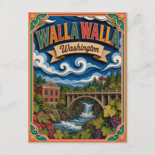 Carte Postale PopCut États Walla Walla Washington Art en Papier